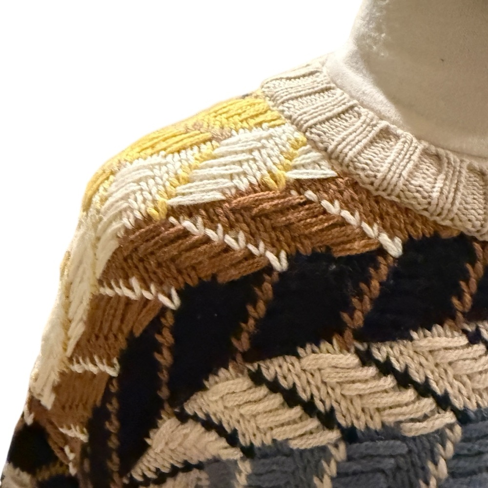 Chevron Patterned Sweater Multicolor Fair Isle Sw… - image 3
